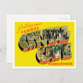Groeten uit de beroemde Crystal Cave uit Pennsylva Briefkaart (Voorkant / Achterkant)