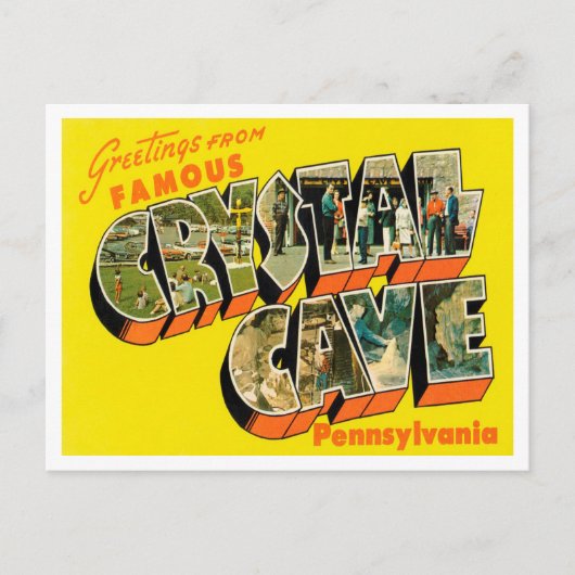 Groeten uit de beroemde Crystal Cave uit Pennsylva Briefkaart (Voorkant)