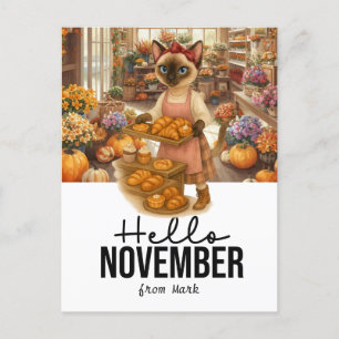 Groeten uit de Cat Lovers Bakery Feestdagenkaart