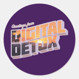 Groeten uit de digitale detox ronde sticker