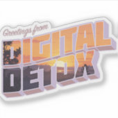 Groeten uit de digitale detox sticker (Voorkant)
