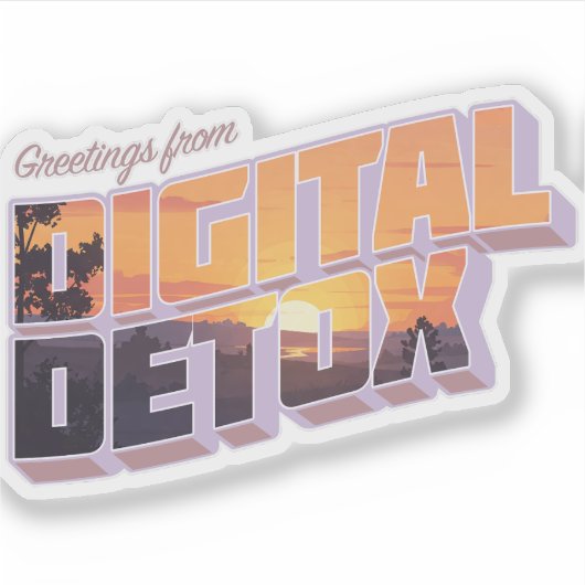 Groeten uit de digitale detox sticker (Voorkant)