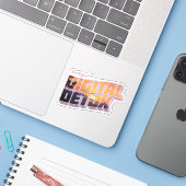 Groeten uit de digitale detox sticker (Laptop met iPhone)