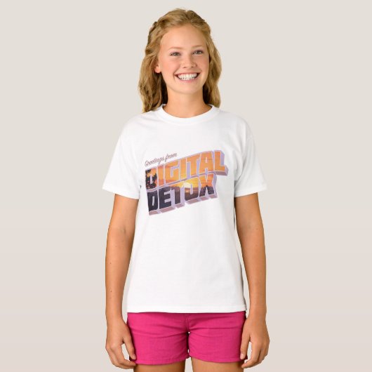 Groeten uit de digitale detox t-shirt (Voorkant volledig)