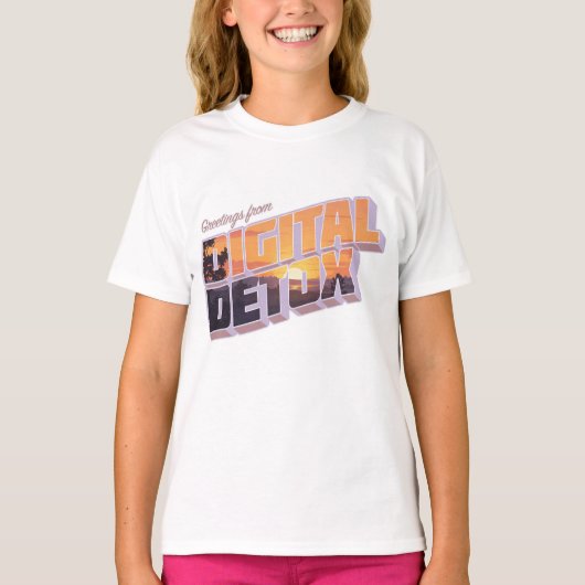 Groeten uit de digitale detox t-shirt (Voorkant)