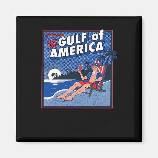 Groeten uit de Golf van Amerika Magneet (Voorkant)