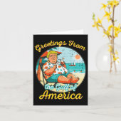 Groeten uit de Golf van Amerika Strand Grappig Kaart (Gele Bloem)