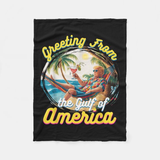 Groeten uit de Golf van Amerika Trump Fleece Deken (Voorkant)