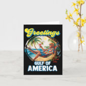 Groeten uit de Golf van Amerika Trump Kaart (Gele Bloem)