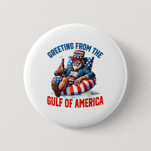 Groeten uit de Golf van Amerika Trump Patrio Ronde Button 5,7 Cm