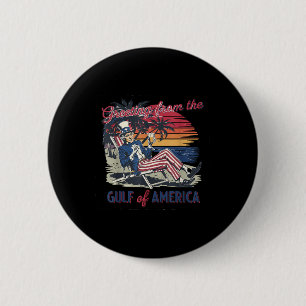 Groeten uit de Golf van Amerika Trump Patrio Ronde Button 5,7 Cm