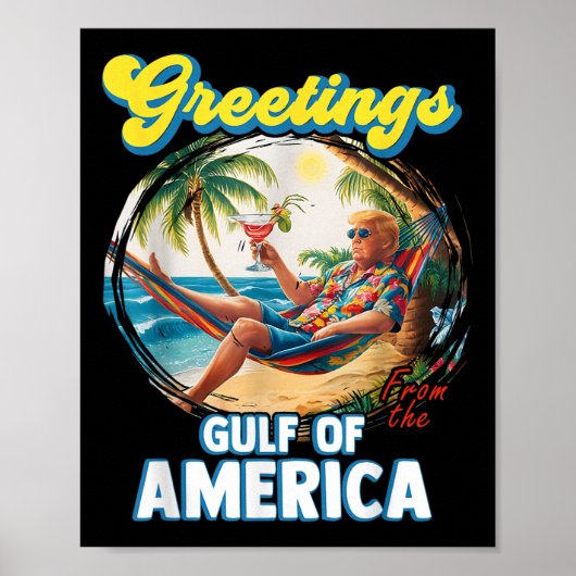 Groeten uit de Golf van Amerika Trump Poster (Voorkant)