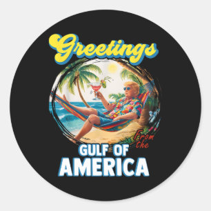 Groeten uit de Golf van Amerika Trump Ronde Sticker
