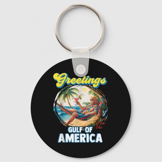 Groeten uit de Golf van Amerika Trump Sleutelhanger (Voorkant)
