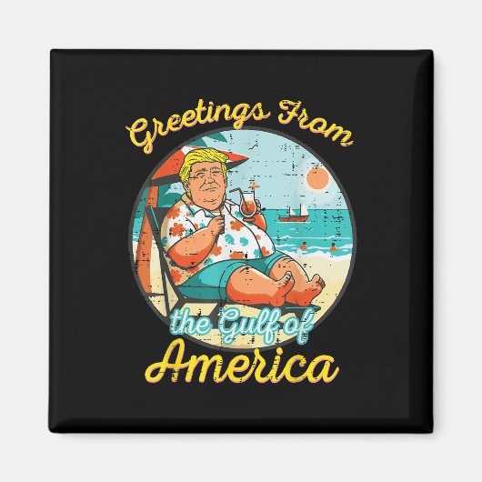 Groeten uit de Golf van de VS Amerika Strand Grapp Magneet (Voorkant)