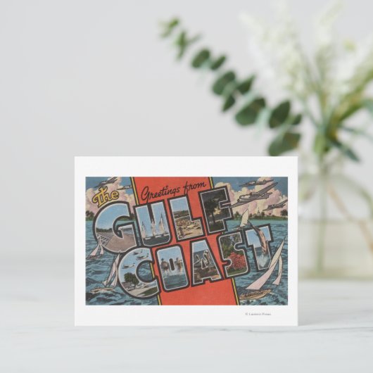 Groeten uit de Golfkust Briefkaart (Staand voorkant)
