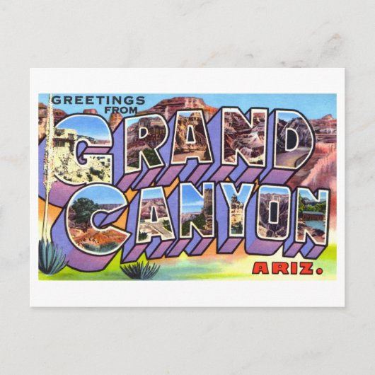  groeten uit de Grand Canyon in Arizona Briefkaart (Voorkant)