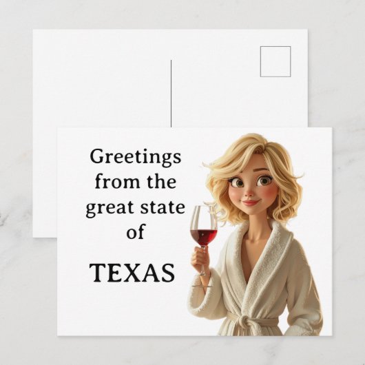 Groeten uit de grote staat Texas Briefkaart (Voorkant / Achterkant)