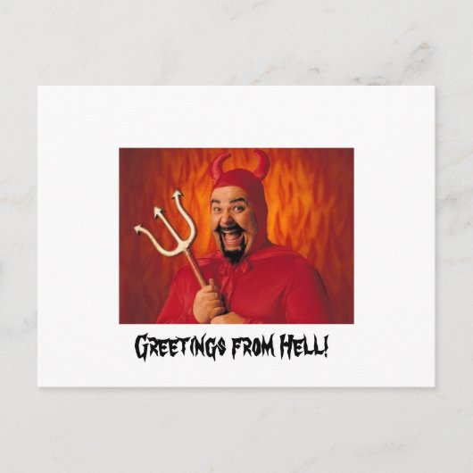 Groeten uit de hel! briefkaart (Voorkant)