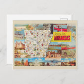 Groeten uit de  kaart van Arkansas en foto's (Voorkant / Achterkant)