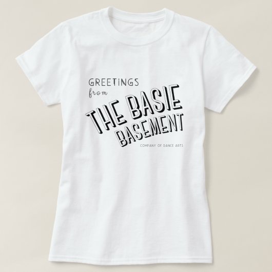 Groeten uit de kelder van Basie T-shirt (Design voorkant)