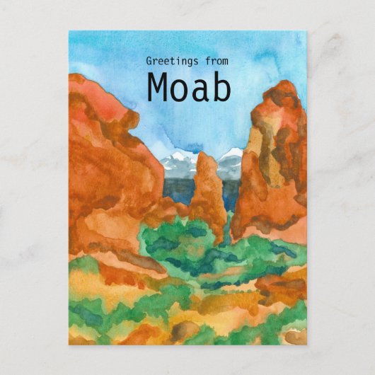 Groeten uit de Moab Utah Red Rock Mountains Briefkaart (Voorkant)