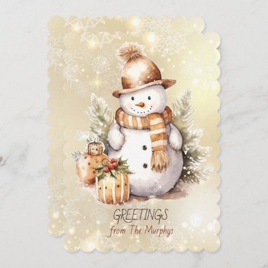 Groeten uit de naam Familie Flat Holiday Kaart (Voorkant / Achterkant)