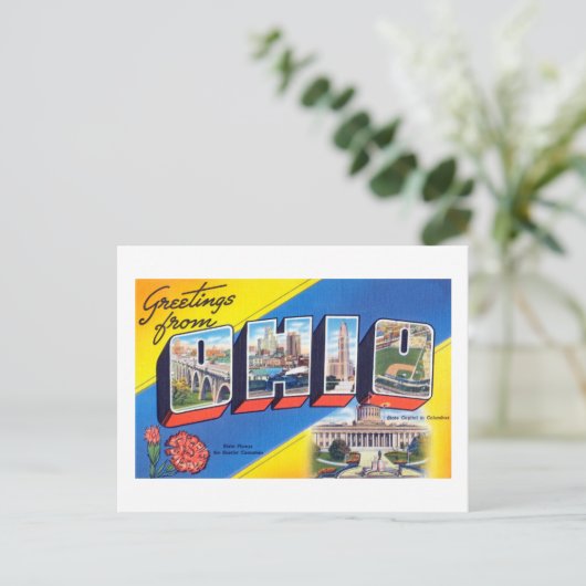  groeten uit de Ohio-reisposter Briefkaart (Staand voorkant)