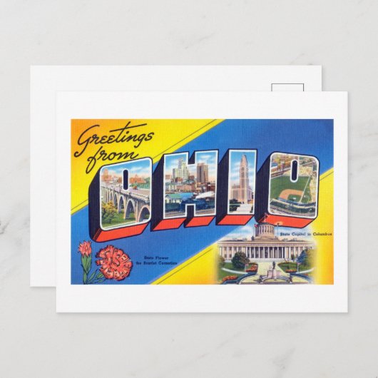  groeten uit de Ohio-reisposter Briefkaart (Voorkant / Achterkant)