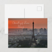 Groeten uit de Parijse Eiffeltoren - Europese kuns Feestdagenkaart (Voorkant / Achterkant)