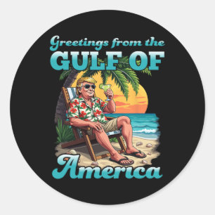 Groeten uit de Patriottische Golf van de VS Re Ronde Sticker
