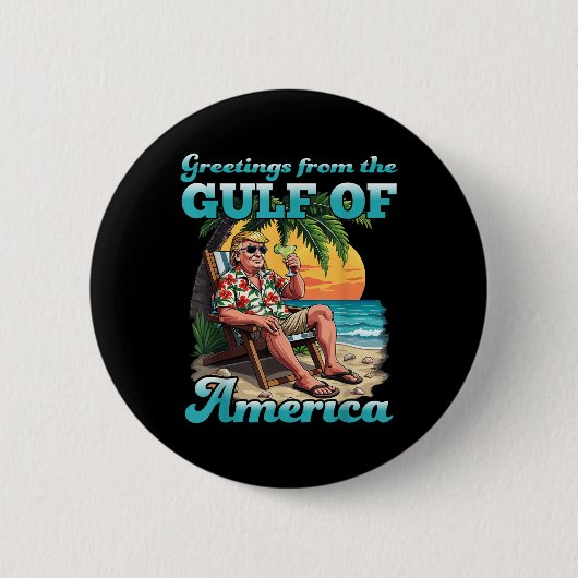 Groeten uit de patriottische Golf van de VS Ronde Button 5,7 Cm (Voorkant)