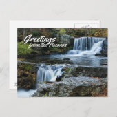 Groeten uit de Poconos. Fabrieksmatige Herfsten Briefkaart (Voorkant / Achterkant)