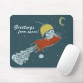 groeten uit de ruimte - somc mousepad muismat (Met muis)