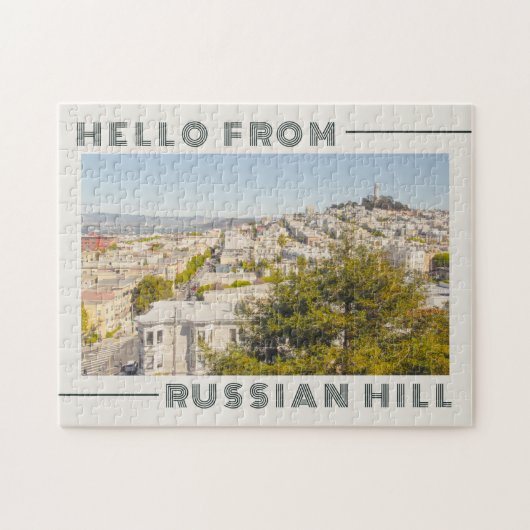 Groeten uit de Russische heuvel San Francisco Retr Legpuzzel (Horizontaal)