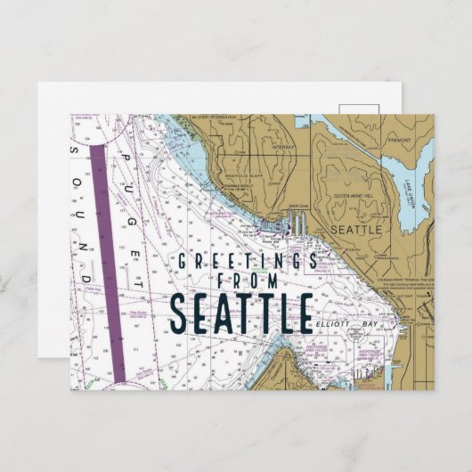 Groeten uit de Seattle Chart Briefkaart (Voorkant / Achterkant)