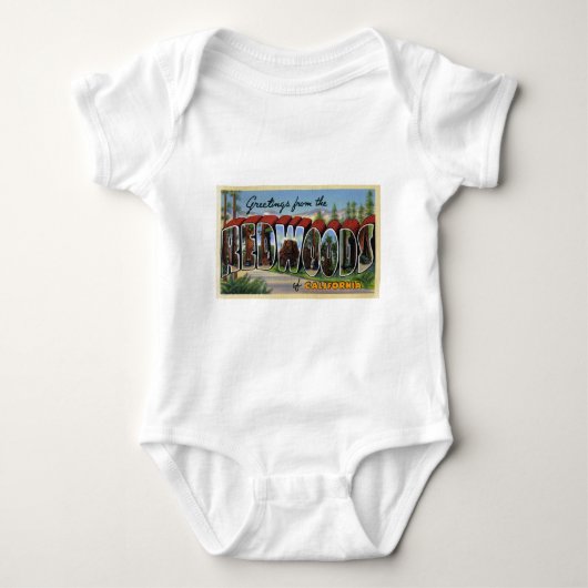 Groeten uit de sequoia's van Californië Romper (Voorkant)