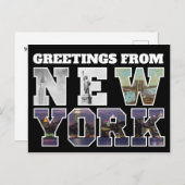 Groeten uit de Sjabloon van New York Briefkaart (Voorkant / Achterkant)