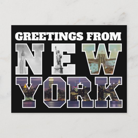 Groeten uit de Sjabloon van New York Briefkaart (Voorkant)