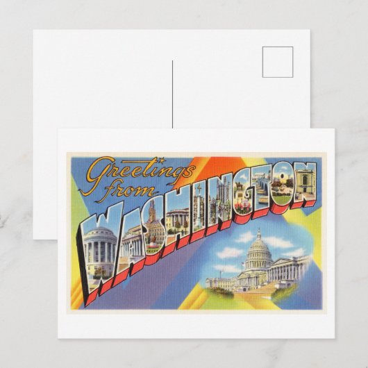  groeten uit de staat Washington Briefkaart (Voorkant / Achterkant)