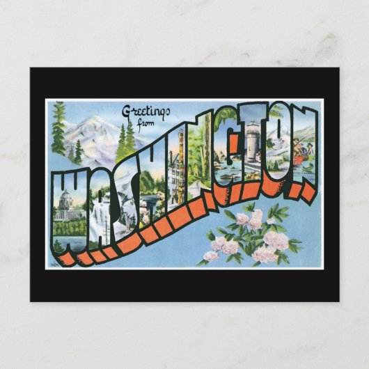 Groeten uit de staat Washington!  roadtrip Briefkaart (Voorkant)