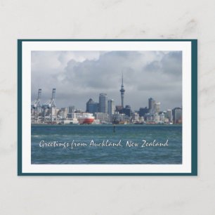 Groeten uit de stad Auckland, Nieuw-Zeeland briefk Briefkaart