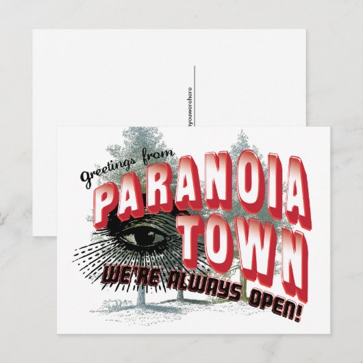 Groeten uit de stad Paranoia Briefkaart (Voorkant / Achterkant)