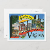 Groeten uit de stad Roanoke Virginia US Briefkaart (Voorkant / Achterkant)