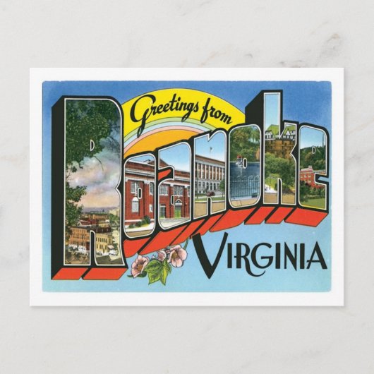 Groeten uit de stad Roanoke Virginia US Briefkaart (Voorkant)