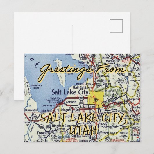Groeten uit de stad Salt Lake City Briefkaart (Voorkant / Achterkant)