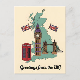 Groeten uit de UK Britse Landmarks Reis Briefkaart