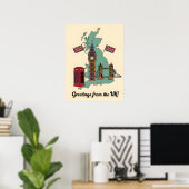 Groeten uit de UK Britse Landmarks Reis Poster (Thuiskantoor)