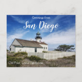 Groeten uit de vuurtoren van San Diego Old Point L Briefkaart (Voorkant)