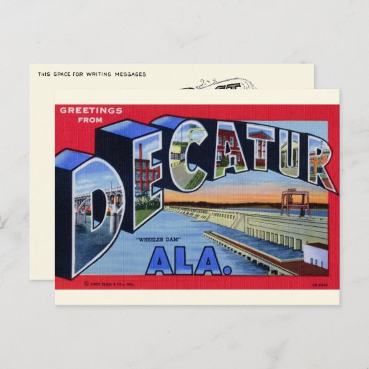 Groeten uit Decatur, AL Grote Brief Briefkaart (Voorkant / Achterkant)